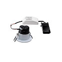 SLV LED Indbygningslampe PATTA-F, rund, 12W, COB LED, 38�, 3000K, IP65, inkl. netdel, hvid