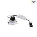 SLV LED Indbygningslampe PATTA-F, firkantet, 12W, COB LED, 38, 3000K, IP65, inkl. netdel, hvid