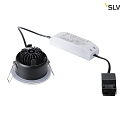 SLV LED Outdoor luminaire OUT 65 ROUND Downlight Ceiling recessed luminaire, 38, COB LED, 3000K, IP65, Clip springs, white