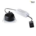 SLV Recessed Outdoor LED downlight OUT 65 SQUARE, IP65, COB LED, 3000K 38, clip springs, white