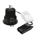 SLV LED Indbygningslampe H-LIGHT 1 LED, 11,5W, 20�, 2700K, inkl. netdel, clip fjedre, mat sort