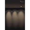 SLV LED Indbygningslampe H-LIGHT 1 LED, 11,5W, 20, 2700K, inkl. netdel, clip fjedre, mat sort