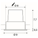 SLV LED Indbygningslampe H-LIGHT 1 LED, 11,5W, 20�, 2700K, inkl. netdel, clip fjedre, mat sort