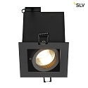 SLV Ceiling recessed spot KADUX 1 GU10 Downlight, GU10, 230V, Clip springs, black