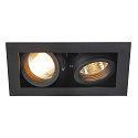 Indbygningsspot KADUX 2 GU10 Downlight, 2xGU10, 230V, Clip fjedre, sort