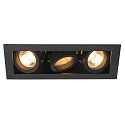 Indbygningsspot KADUX 3 GU10 Downlight, 3xGU10, 230V, Clip fjedre, sort