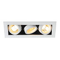 Indbygningsspot KADUX 3 GU10 Downlight, 3xGU10, 230V, Clip fjedre, hvid