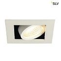 SLV LED Ceiling recessed spot KADUX Single, 6,2W, COB LED, 3000K, 38, incl. Driver, Clip springs, white