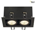 SLV LED Ceiling recessed spot KADUX Double, 2x6,2W, COB LED, 3000K, 38, incl. Driver, Clip springs, black