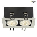SLV LED Ceiling recessed spot KADUX Double, 2x6,2W, COB LED, 3000K, 38, incl. Driver, Clip springs, white