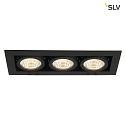 SLV LED Indbygningsspot KADUX Triple, 3x6,2W, COB LED, 3000K, 38, inkl. netdel, Clip fjedre, sort