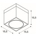 SLV Loftlampe KARDAMOD SURFACE SQUARE ES111 SINGLE, firkantet, GU10/ES111, max. 75W, hvid