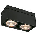 SLV Downlight KARDAMOD SURFACE SQUARE ES111 Double, firkantet, 2x GU10, sort