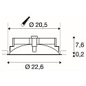 SLV LED Indbygningslampe OCCULDAS, rund, hvid, 22W, SMD LED, 120�, 3000K, inkl. netdel, Clip fjedre