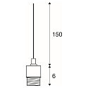 SLV Pendel FENDA E27 Pendul-kabel med �ben kabel, uden Rosette, uden sk�rm, sort
