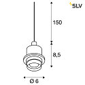 SLV Pendant luminaire FENDA E27 Pendant cable with open cable, canopy excl., shade excl., white