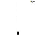 SLV Pendant luminaire FITU PD, E27, length 9.1cm, Pendel 500cm, with open cable end, black