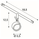 SLV SALUNA, Wirelampe til TENSEO 12 Volt wiresystem, QR-C51, sort