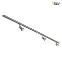 SLV 1 Phase-High voltage-Set incl. 3x PURI Spot and 3x LED GU10 lamps/bulbs and accessory, silver grey