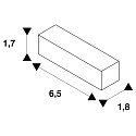 SLV Forl�nger til 1-Faset 230 volt str�mskinne, hvid, installere version