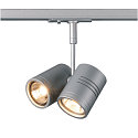Spot BIMA 2 GU10 50W incl. 1-Phasen adaptor, silver grey