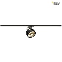 SLV Spot KALU TRACK QPAR111 Lampehoved, GU10, max. 75W, inkl. 1-Faset adapter, sort