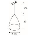 SLV Pendel TONGA IV sk�rm hvid