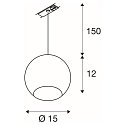 SLV Pendel LIGHT EYE Spot, GU10, max. 75W, inkl. 1-Faset adapter, hvid/chrom