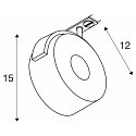 SLV LED Spot KALU TRACK LEDDISK 12W 3000K for 1-Phase track, white