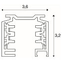  EUTRAC 3-faset skinne 2 meter, sort