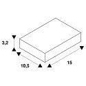  90� modul til 3-faset 230 v skinne, udvendig jord, EckTilslutningskabel 1, alu-gr�