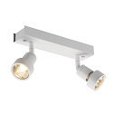 SLV V�glampe PURI 2 Loftlampe, GU10, max. 2x50W, med Dekoring, hvid