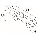 SLV V�glampe PURI 2 Loftlampe, GU10, max. 2x50W, med Dekoring, hvid