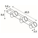 SLV V�glampe PURI 3 Loftlampe, GU10, max. 3x50W, med Dekoring, hvid