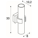 SLV V�glampe DENA II lampesk�rm Glas alu-b�rstet