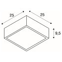 SLV Loftlampe GL 104 E27, kvadratisk, hvid Gips, max. 15W