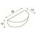 SLV Plaster Wall luminaire GL 101 E14, half round, white plaster