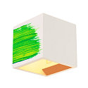 SLV Gips V�glampe PLASTRA CUBE, firkantet, hvid Gips, G9, max. 42W