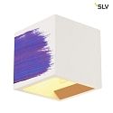 SLV Plaster Wall luminaire PLASTRA CUBE, square, white plaster, G9