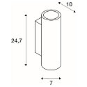 SLV V�glampe PLASTRA Tube, Gips, hvid, 2xGU10