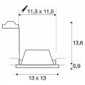 SLV Indbygningslampe PLASTRA Downlight, GU10, firkant, hvid gips