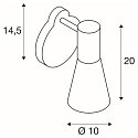 SLV V�glampe PHELIA, GU10, sort, med afbryder