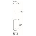 SLV Pendellampe ENOLA, IP20, � 10cm / L 32cm, E27 A60 maks. 60W, aluminium, hvid