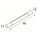 SLV LED V�glampe TRUKKO 60cm, chrom/hvid, 8W, SMD LED, 3000K