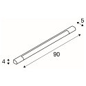 SLV LED V�glampe TRUKKO 90cm, chrom/hvid, 11,4W, SMD LED, 3000K