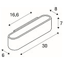 SLV Wall luminaire OSSA R7s 300, oval, R7s 118mm, max. 120W, up/down, white