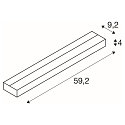 LED V�glampe SEDO 14 LED, 17W, 3000K, firkantet, Glas satineret