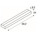 SLV LED V�glampe SEDO 14 LED, 17W, 3000K, firkantet, Glas satineret, b�rstet alu
