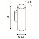 SLV V�glampe ENOLA_B UP/DOWN, IP20, h�jde 22cm, 2x GU10 QPAR51 maks. 50W, aluminium, sort