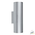 SLV Wall luminaire ENOLA_B UP/DOWN, H 22cm, 2x GU10 QPAR51 max. 50W, aluminium, silver grey / black
